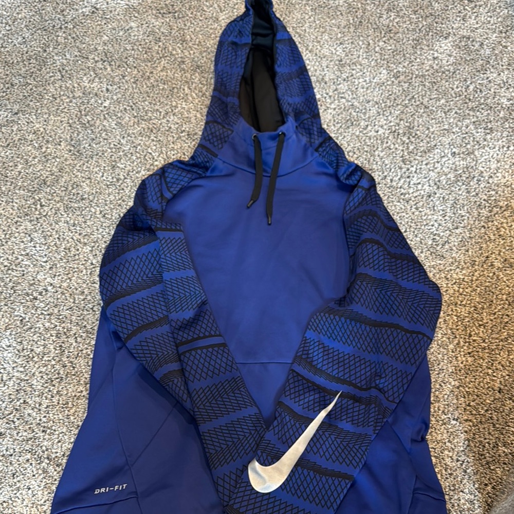 Nike Blue and Black Dri-FIT Hoodie